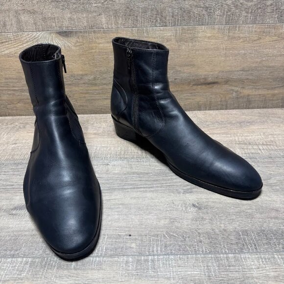 Bruno Magli Raspino Black Napa Leather Boots Men's Size 11.5 - Picture 6 of 7